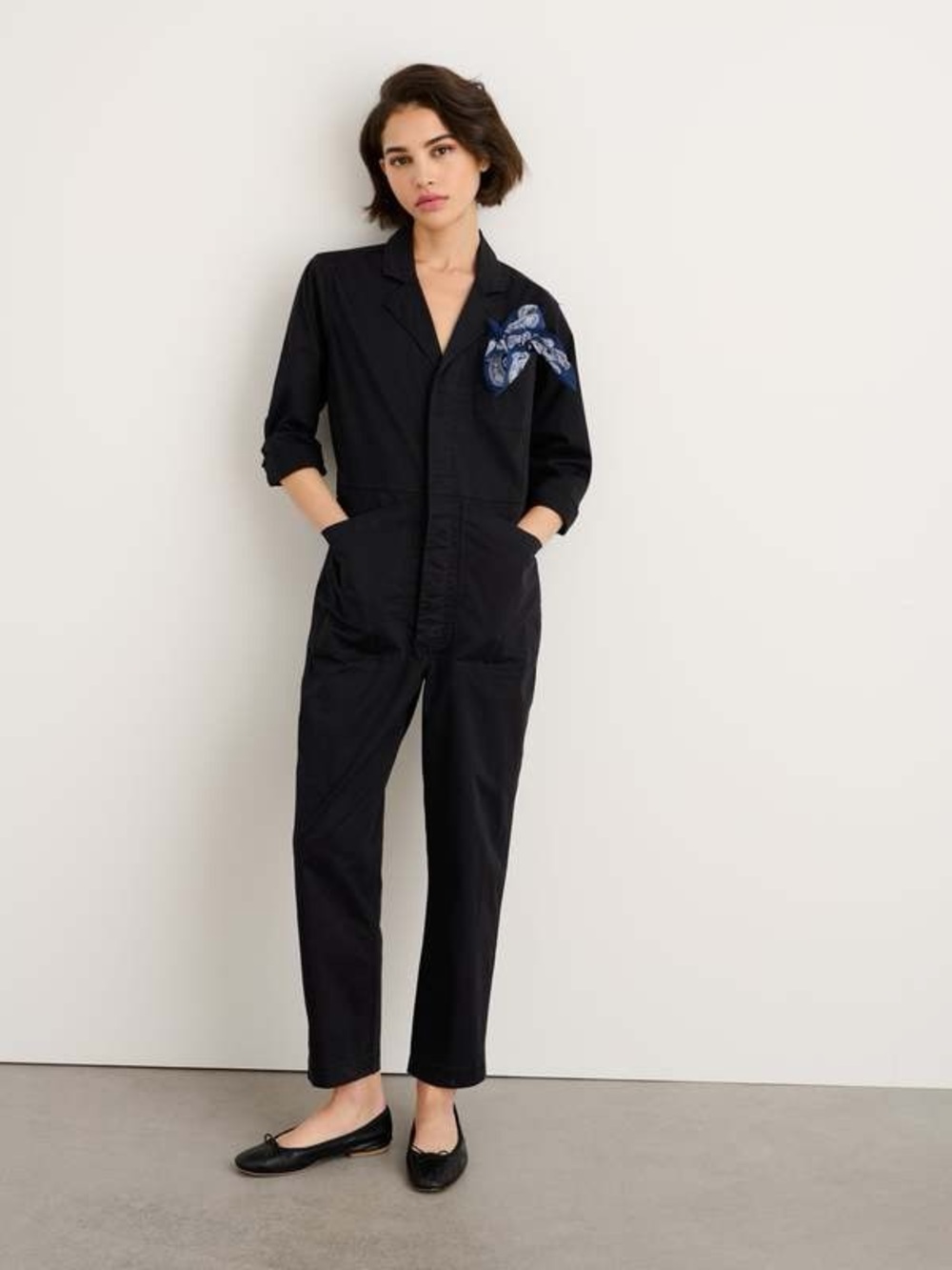 Alex Mill Black Button-Front Utility Jumpsuit